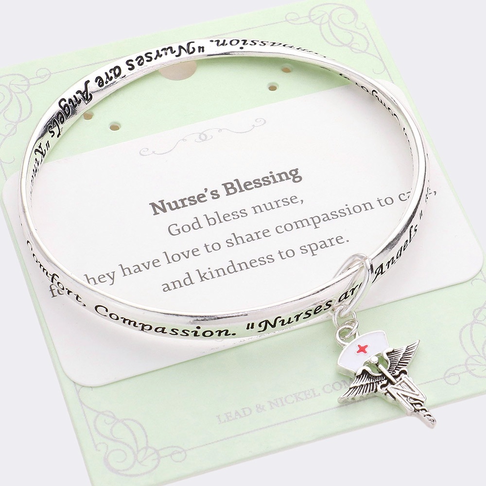Nurse RN pin charm bracelet
